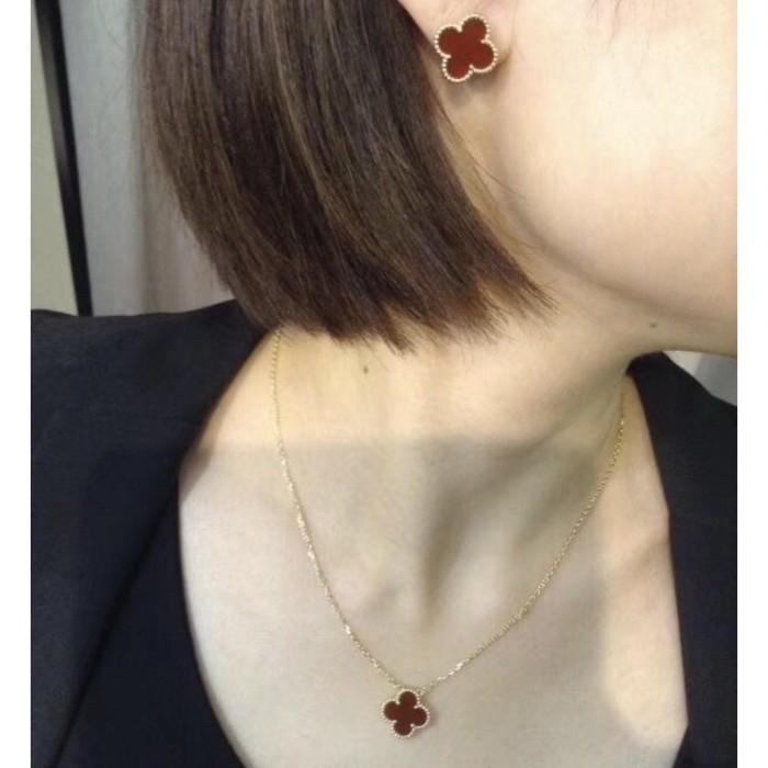 Best Deals Everyday Clover Vintage Red Carnelian Alhambra Earring/Necklace/Bracelet-Diamond