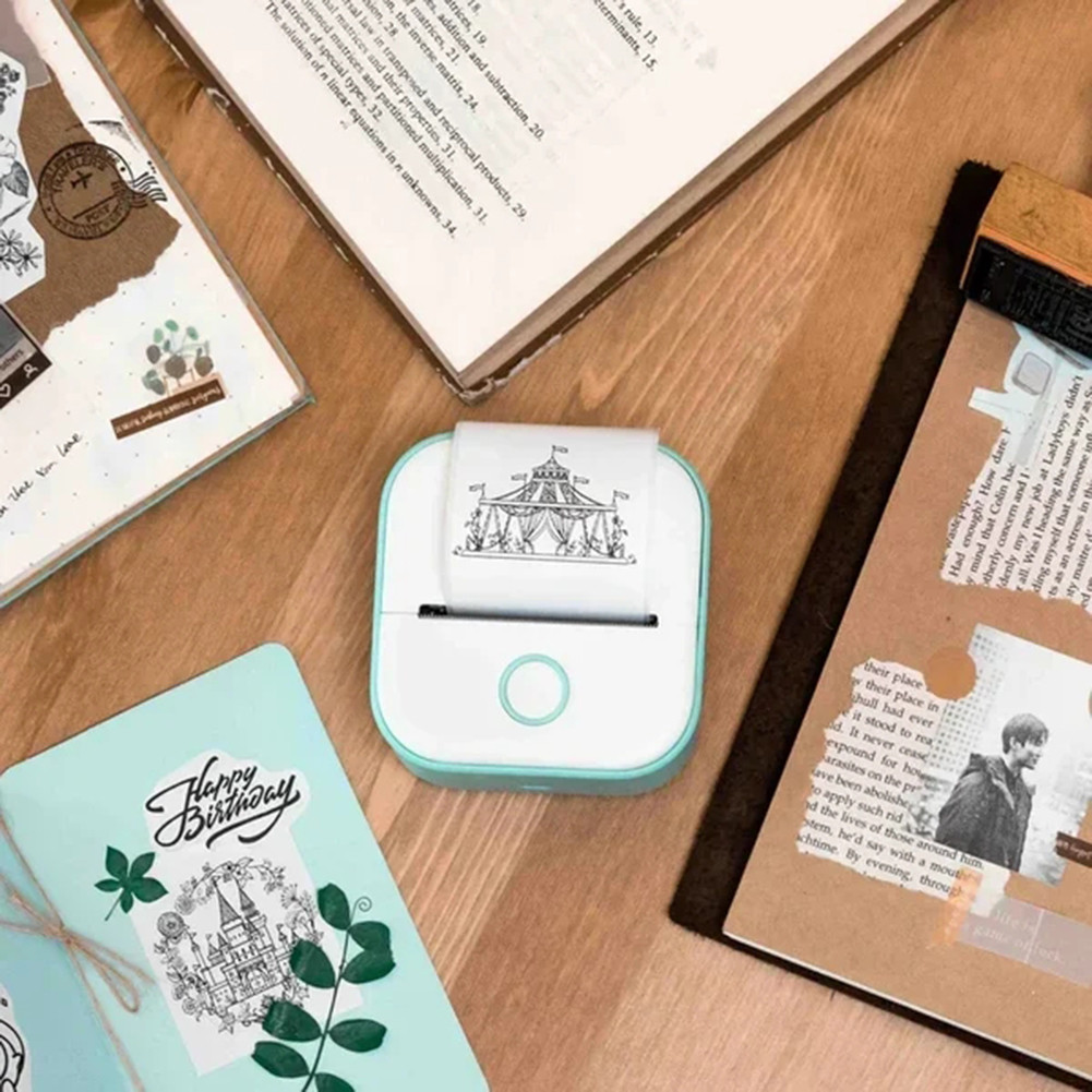 Mini Pocket Printer Portable Bluetooth-Compatible Thermal Printer Inkless Sticker Printer