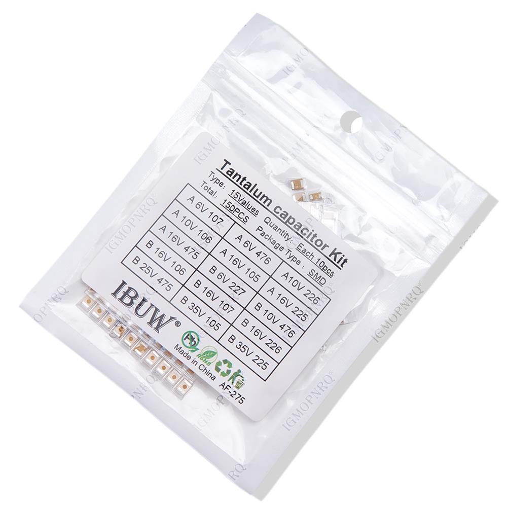 15Values SMD Tantalum capacitor assortment kit 1uf-220uf A/B Case Tantalum capacitor set 1UF 2.2UF