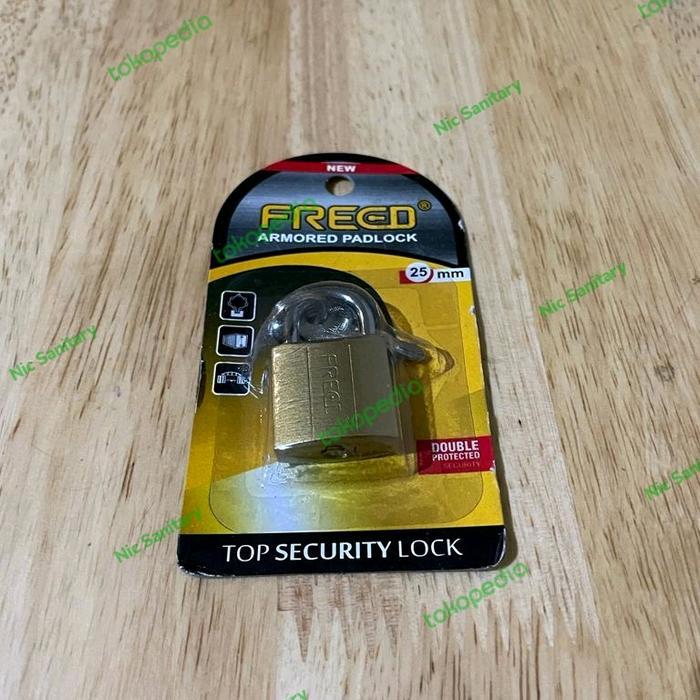 NEW Gembok kuning pres FREED 25 MM gembok koper 25 MM