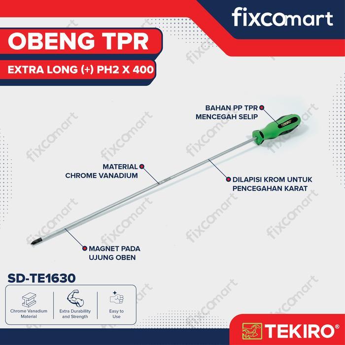Tekiro Obeng TPR Extra Long (+) PH2 X 400 mm / Obeng Plus /Obeng Panjang