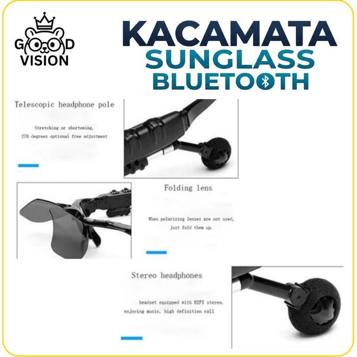 Kacamata Bluetooth MP3 Sunglasses Wireless Headset Musik Sport Grade A Sra Jernih & Stylish