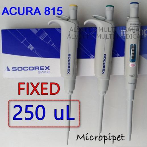 Socorex Micropipet Fixed 250 uL / Mikropipet Fixed Socorex / Mikropipet Fix 250 / Acura 815 /