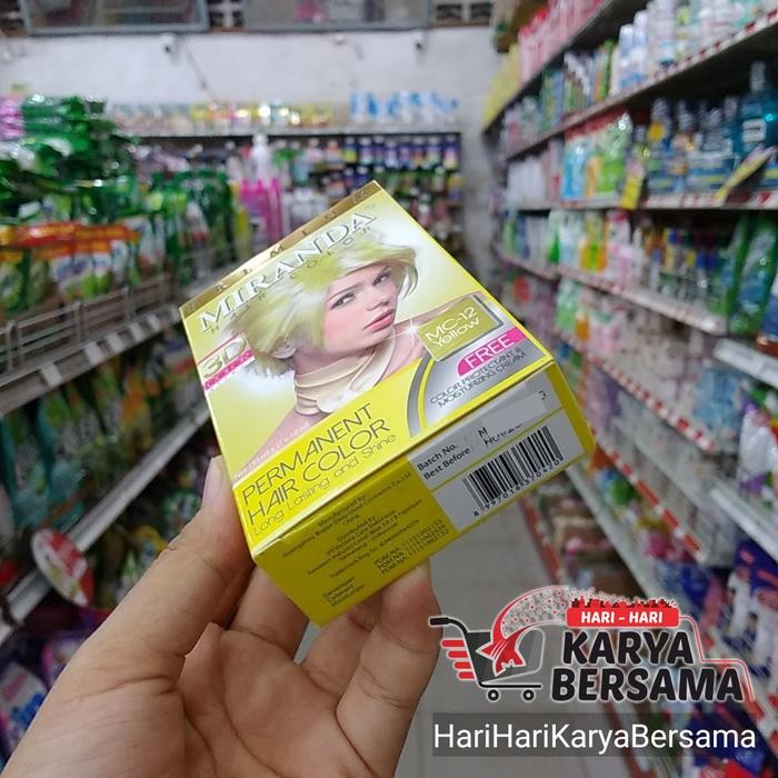 TERBAIK MIRANDA PERMANENT HAIR COLOR YELLOW MC-12 BOX (2'S X 30ML)+10ML