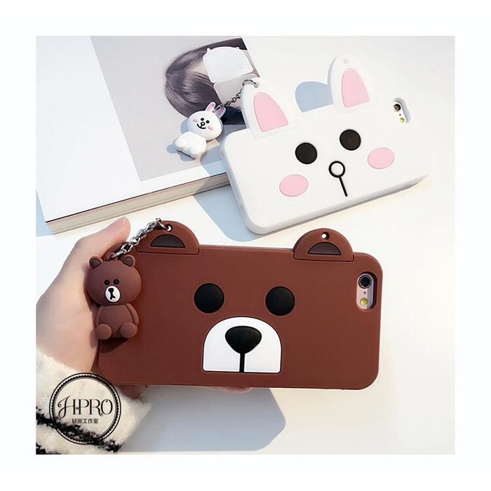 Case IPHONE 6 6S Plus 5S 5 SE 2016 Casing Silikon Brown Face Case