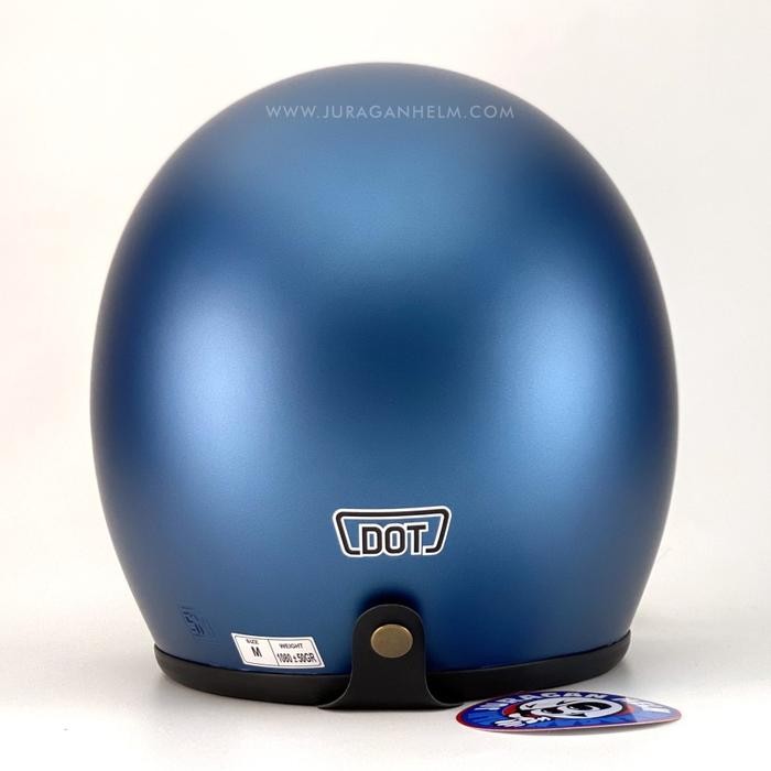 Helm Zeus Zs385 Matt Blue Retro Bogo Classic