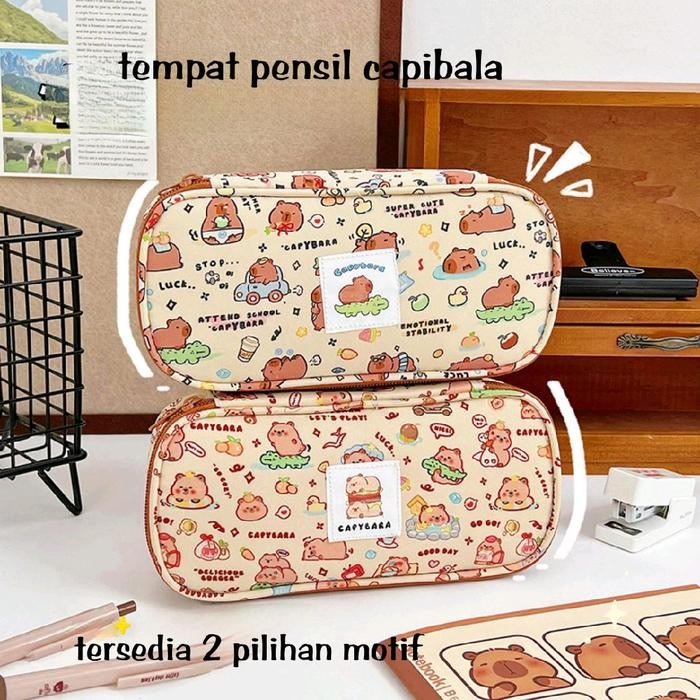 

TEMPAT PENSIL CANVAS CAPYBARA LUCU/ KOTAK PENSIL KEKINIAN CUTE CAPYBARA