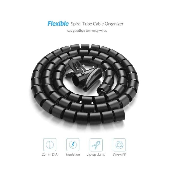 

Ugreen 30820 Spiral Cable Tube 5M 5 Meter Zipper Organizer Pelindung Kabel Komputer Pipa Perapih