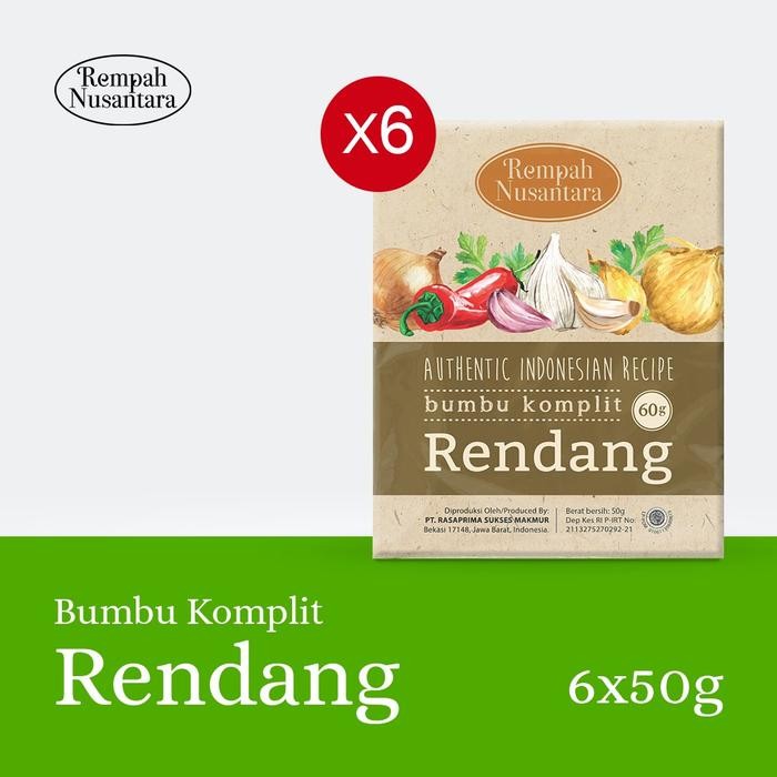 

SIAPKIRIM BUMBU RENDANG REMPAH NUSANTARA 60 GR 1 PACK (6 PCS) READY STOCK