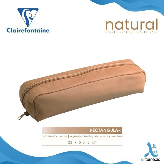 

TEMPAT PENSIL CLAIREFONTAINE NATURAL REAL SMOOTH LEATHER PENCIL CASE