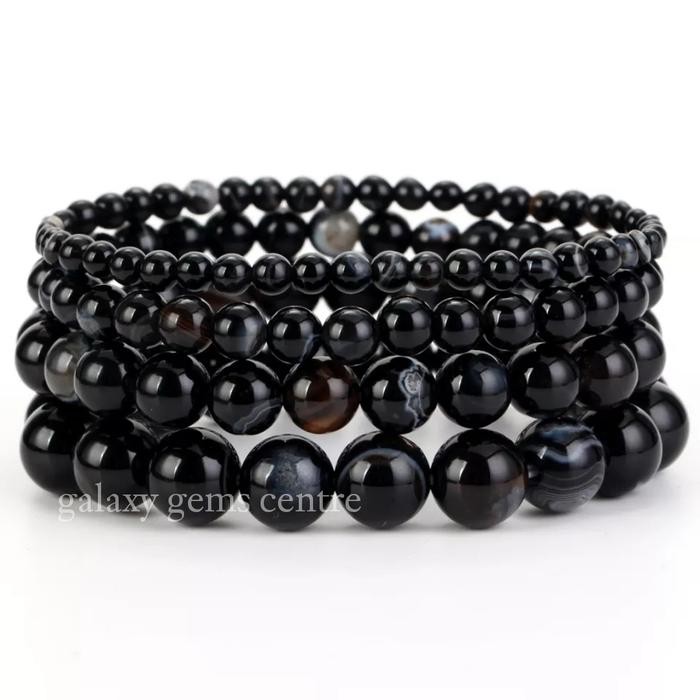 Pilihan- Gelang Batu Akik Natural Yaman Sulaiman Hitam