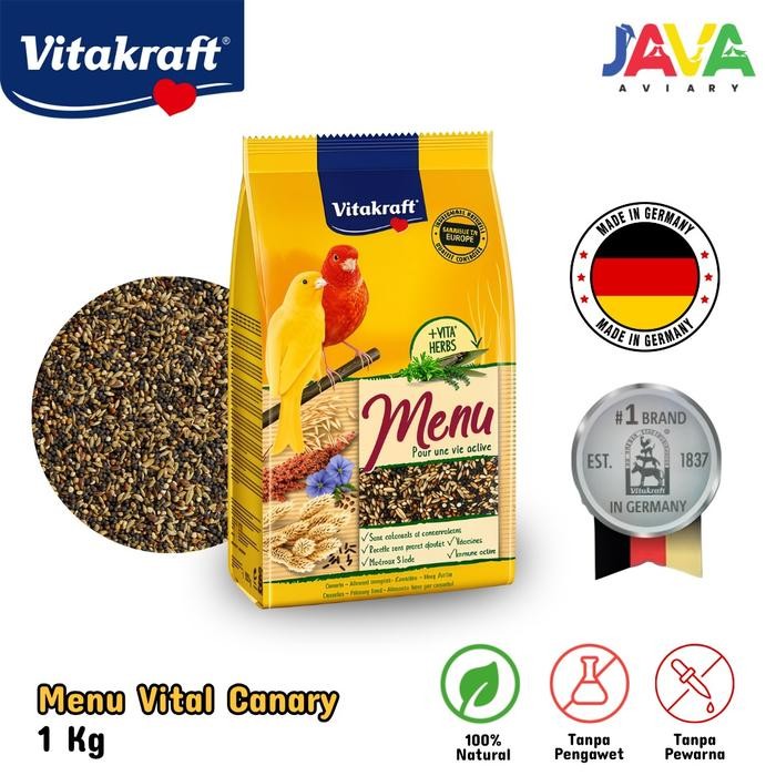 Vitakraft Menu 1kg Pakan Premium Kenari Import/Local Semua jenis Kenari - Canaries Bird Food pakan