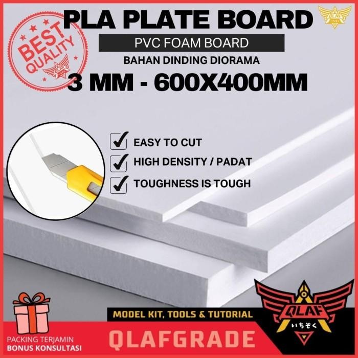

PLA PLATE BOARD PVC FOAM LARGE 3mm 60x40 diorama dinding maket model