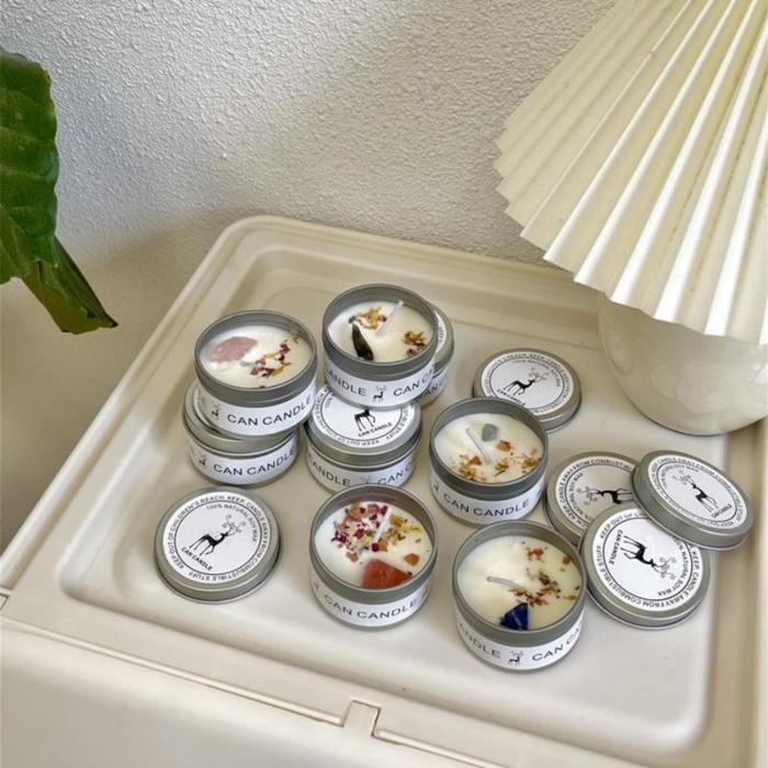 Batu Kristal Bunga Kering Lilin Aromaterapi Bunga Lilin Kedelai