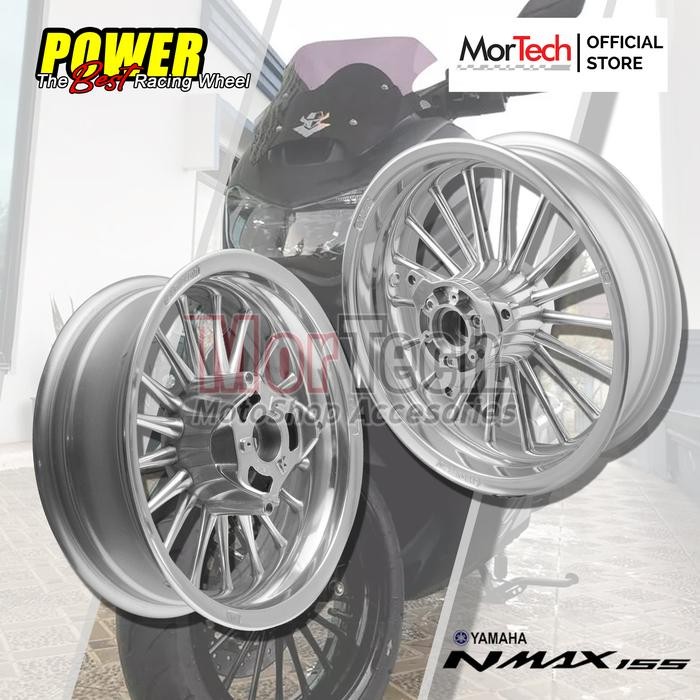 Velg Pelek Racing Tapak Lebar Power Nmax 155 Palang 18 Classic Chrome
