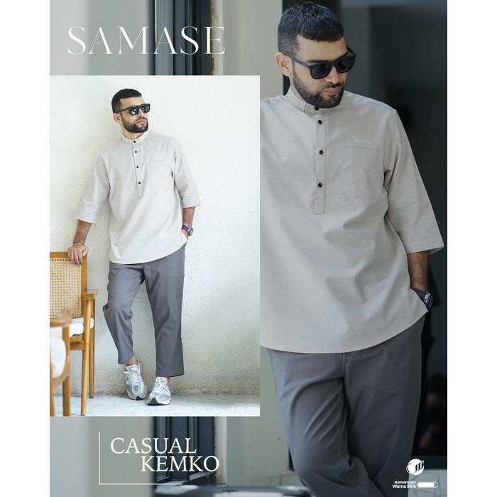 Samase Kemko Kemeja Koko Casual 3/4 U115P