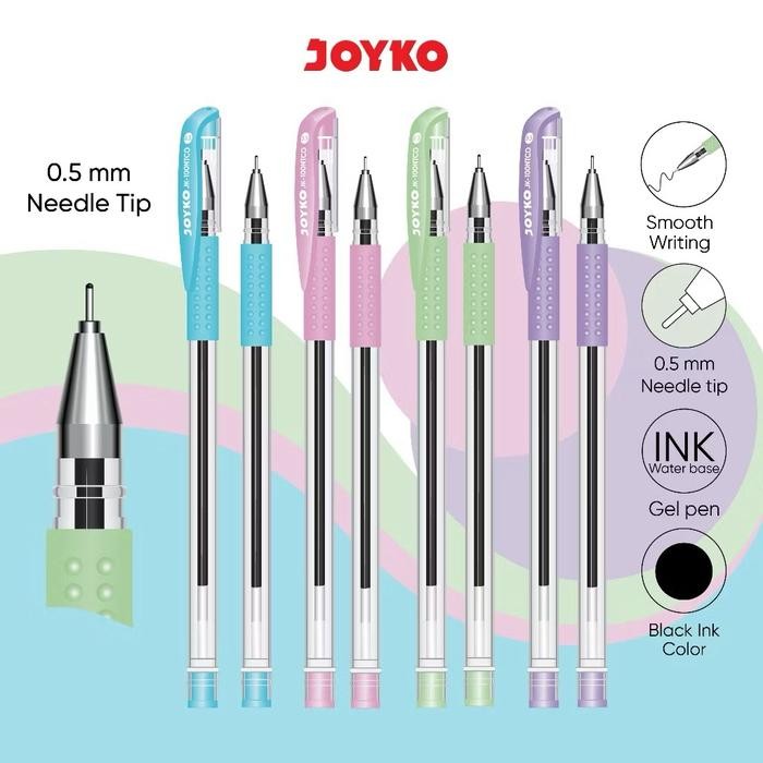

OJ ( 1 PACK ) Gel Pen JK-100NTCO PASTEL COLOR Pulpen Pena Jel Joyko 0.5 mm