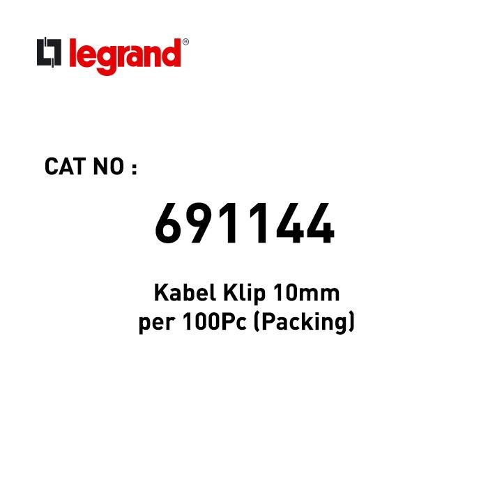 

Legrand Kabel Klip 10Mm Per 100Pc (Packing) 691144