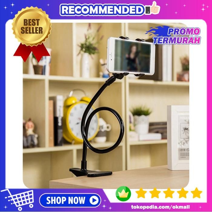 lazypod phone stand holder meja lantai dudukan hp model jepit portable [kualitas terbaik]