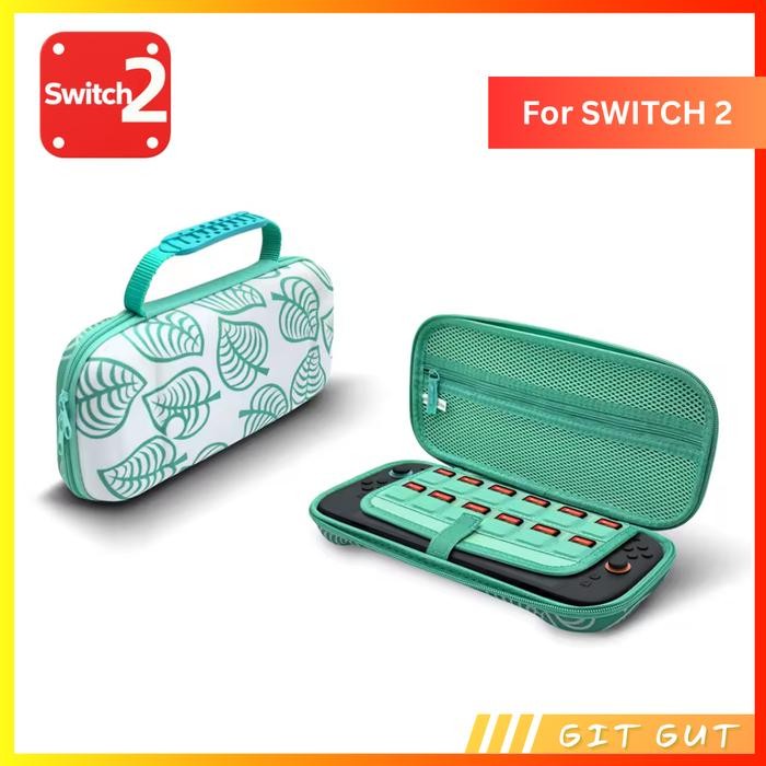 Terlaris Nintendo Switch 2 NSW 2 Animal Crossing Leaf Pattern Storage Travel Case Bag Tas SALE