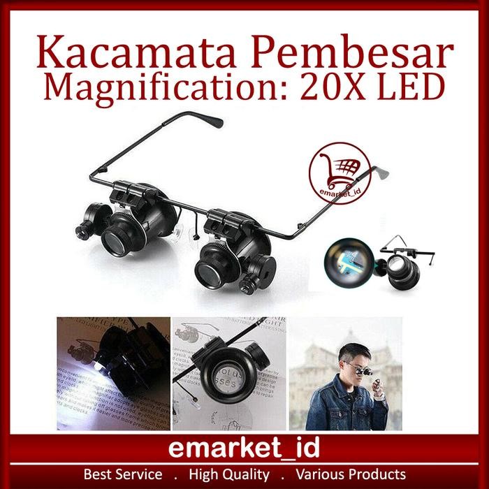 

SALE Kacamata Pembesar LED 20X AE63 / Kaca Mata Servis Jam / Lampu Reparasi