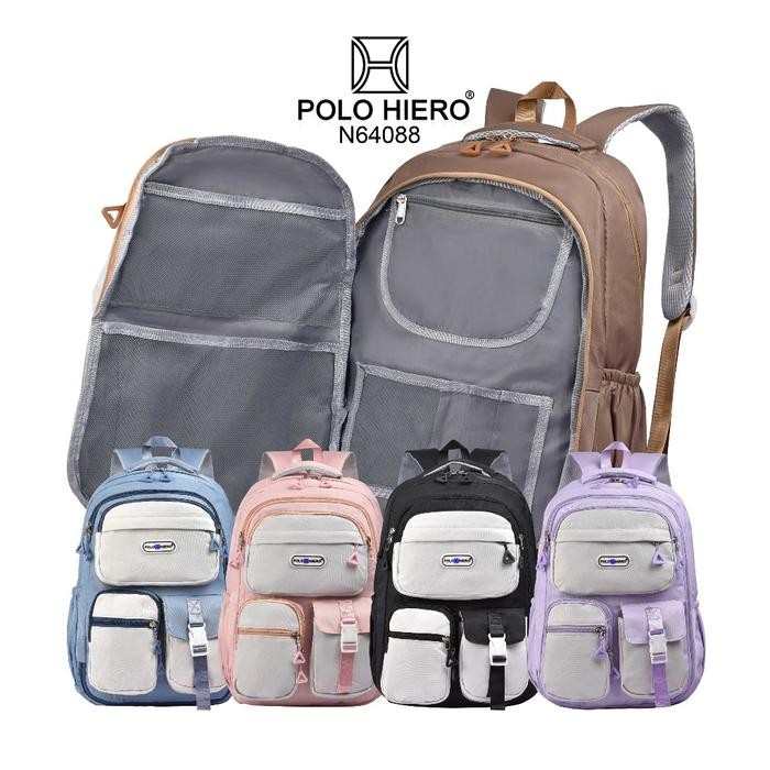 Ready Polo Villa -Tas Ransel Kulkas Cewek Polo Hiero N648 Tas Sekolah Anak Perempuan Tas Backpack
