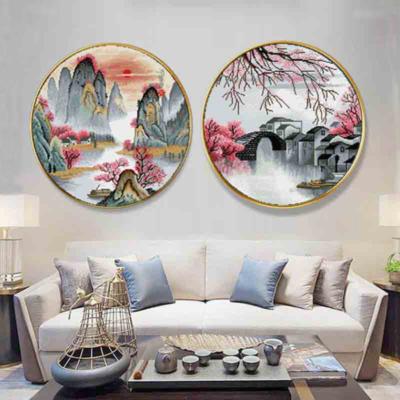 Jiangnan landscape,patterns,cross Stitch,kit,printed,fabric,thread,counted,Full,embroidery Needlewor