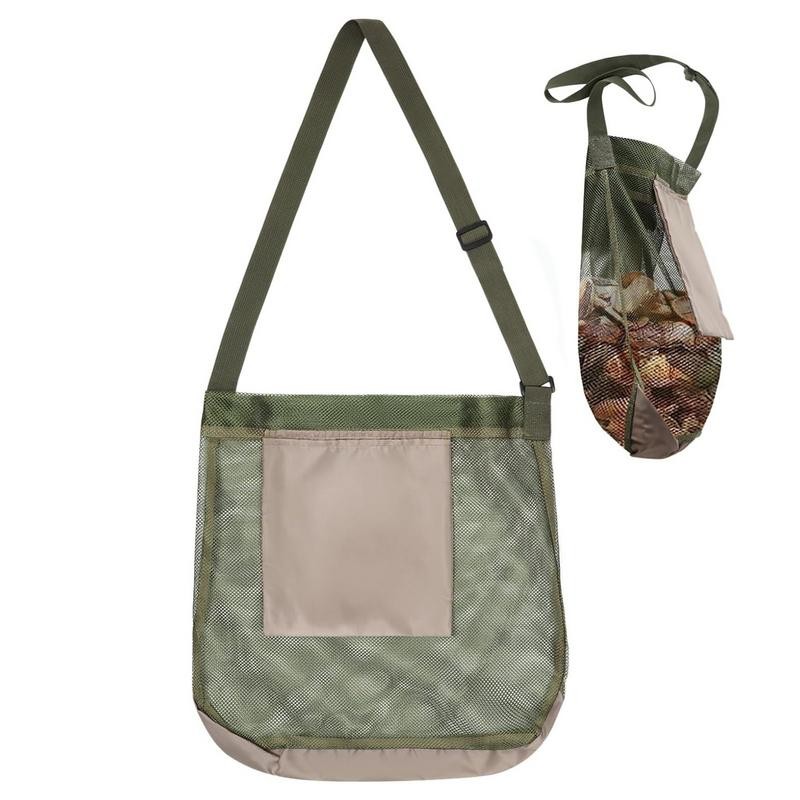 Portable Mutifunctional Foraging Bag Outdoor Camping Mushroom Picking Mesh Pouch Bushcraft Canvas Ba