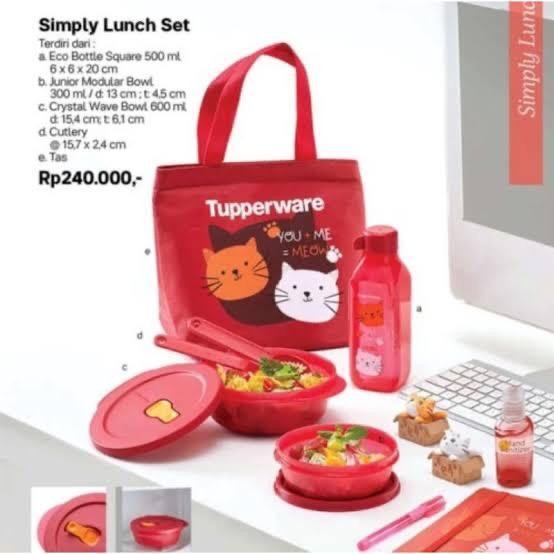 Simply Lunch Set Tupperware, paket bawa bekal lengkap