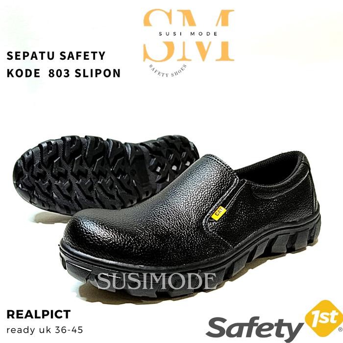 Brodo - Sepatu Safety Slip On Septi Pria Ujung Besi Septy Kerja Lapangan Proye