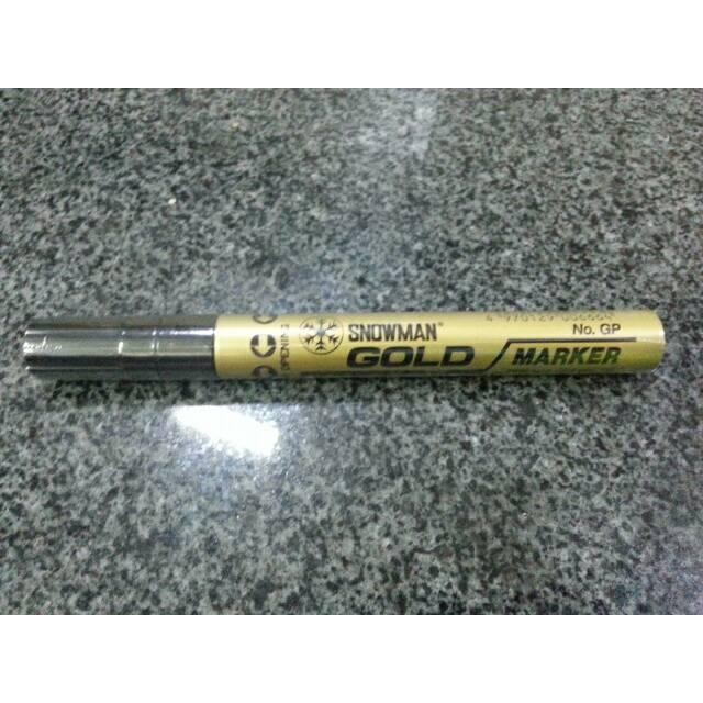 

New Snowman Spidol marker permanent Gold / spidol emas