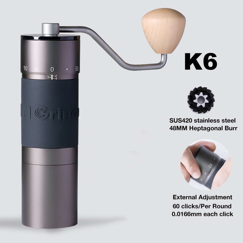 Kingrinder K2 / K4 / K6 Manual Coffee Grinder Portable Hand Mill 48mm SUS420 Stainless Steel Burr Gr