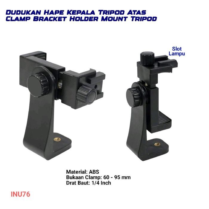Kepala Tripod Hp Atas Dudukan Tongsis Universal Tripot Henpon Holder Ponsel Handphone Smartphone