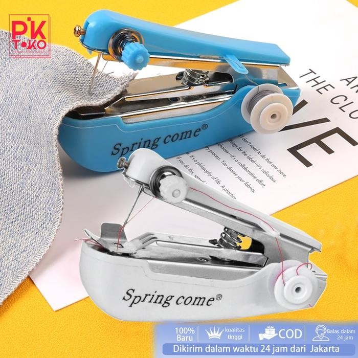 Mesin Jahit Mini Portable Tangan Manual Steples Stapless, Mudah Dipakai Untuk Perbaikan Kain