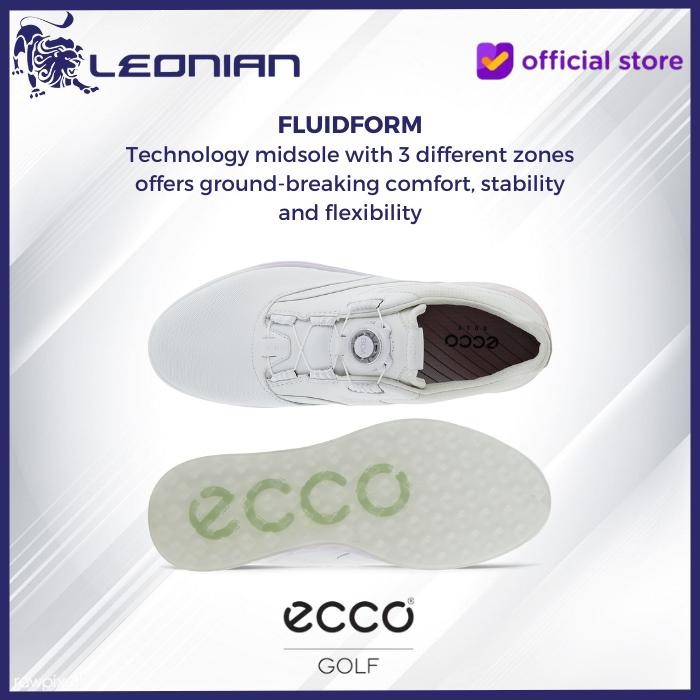 Sepatu Golf Ecco Women'S Golf S-Three Boa White/Delicacy/White - Sepatu Golf Wanita Terlaris