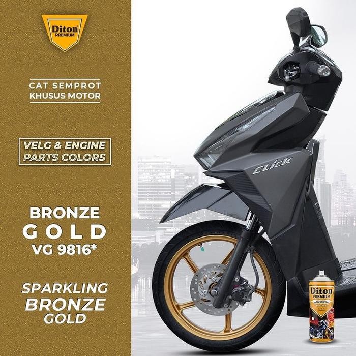 ( JAWA - BALI ) Cat Semprot DITON PREMIUM Velg & Engines Parts - Bronze Gold VG 9816*