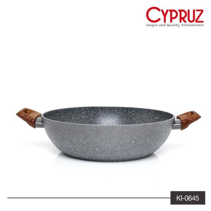 Terbaik Cypruz Wajan Induksi 30 Cm - Marble Wok 100% Ori