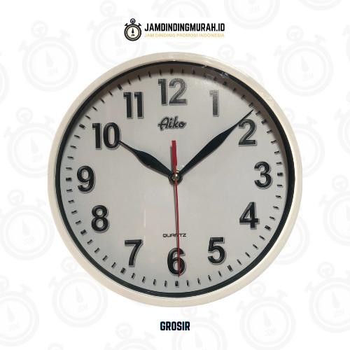 Jam Dinding AIKO 009 Bulat Polos Minimalis Diameter 21.5 cm Putih