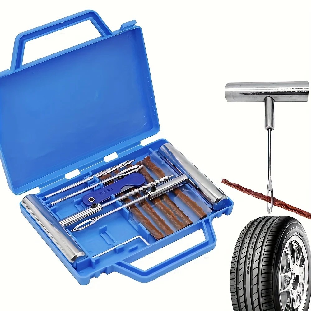 Heavy Duty Tire Plug Kit All-in-One Universal Repair Kit Fix Repair For Tubeless Tyre Flats For Cars