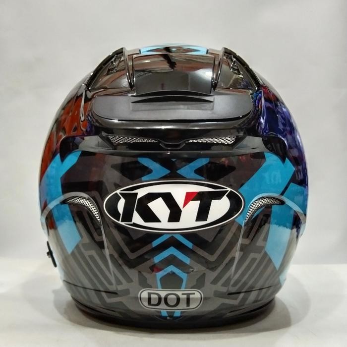 HELM KYT GALAXY FLAT R NEON GUNMETAL BLUE HLEM HALF FACE
