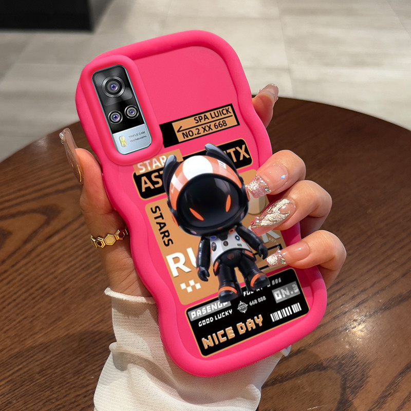 Casing Untuk VIVO Y51 2020 Y31 2021 Y51A 2021 Y53s Y33 Case Casing Kucing Mesin pola HP Cesing lunak