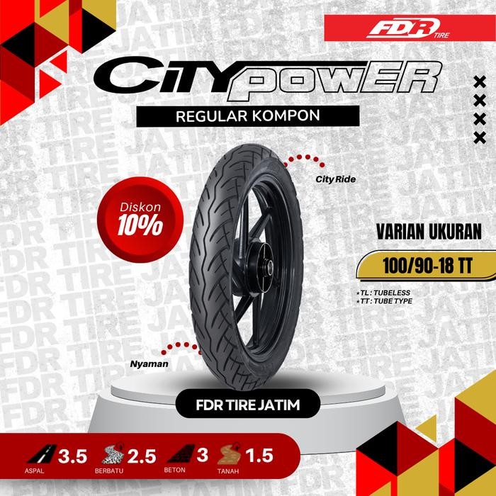 FDR TT CITY POWER 100/90-18 Ban Motor Ring 18 - Non Tubeless