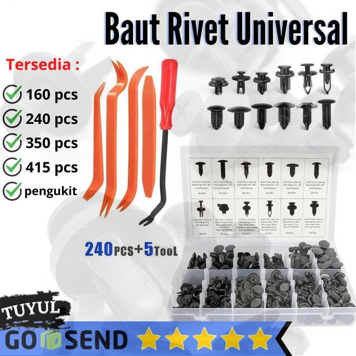 Baut Klip Rivet Universal Pengancang Panel Mobil Bolt