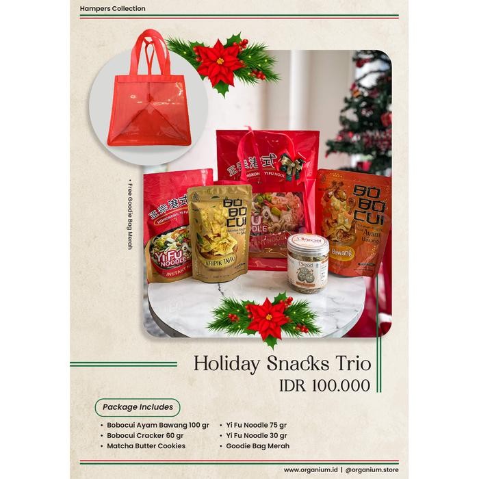 HAMPERS SPESIAL KADO NATAL DAN TAHUN BARU ORGANIUM PAKET MAKANAN RINGAN HOLIDAY TREAT