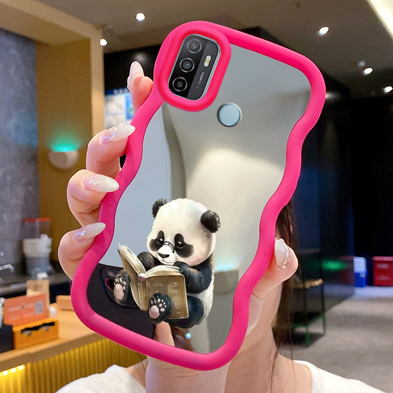 Casing Untuk OPPO A53 2020 A33 2020 A53s A32 A11s Case Casing Membaca Panda Pola HP Cesing Macaron K