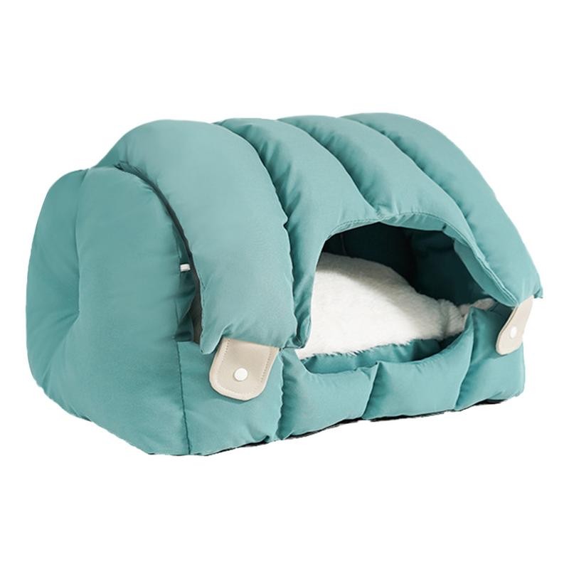 Covered Cat Bed Soft Cat Caves with Removable Cushion Washable Winter Cat Supplies Cat House Tent Fo