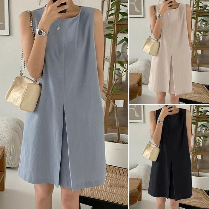 080j- Ezola Midi Dress Kutung - Flottilicious / Mini Dress Polos / Dress Polos / Dress