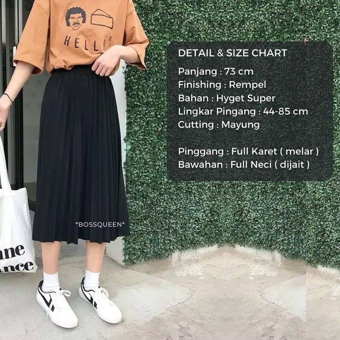 Rok plisket pendek 7/8 wanita model payung / Rok Plisket Mayung pendek / Rok Kerja Dewasa Polos Mini