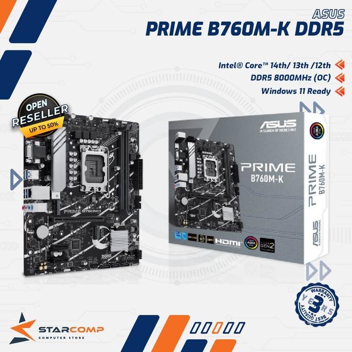 ASUS PRIME B760M-K D5 LGA1700 B760 DDR5 USB3.2 Type-C