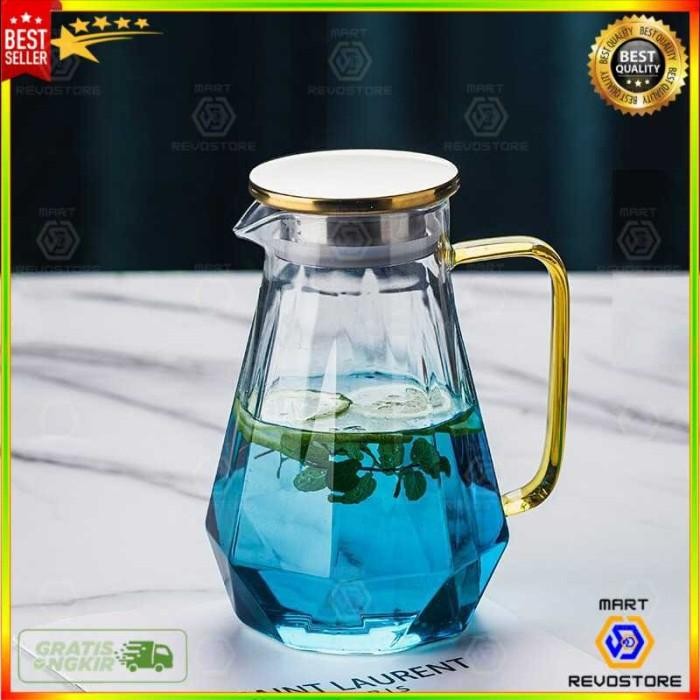 Teko Kaca Tahan Panas Dingin Pitcher Teh Chinese Teapot Glass 1800ml